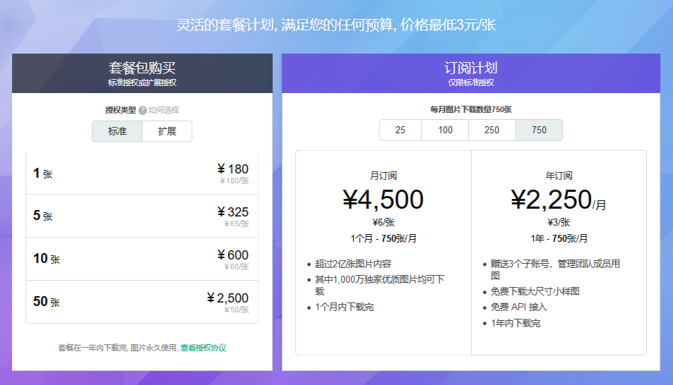 Veer開啟版權圖片訂閱模式,低至3元/張!
